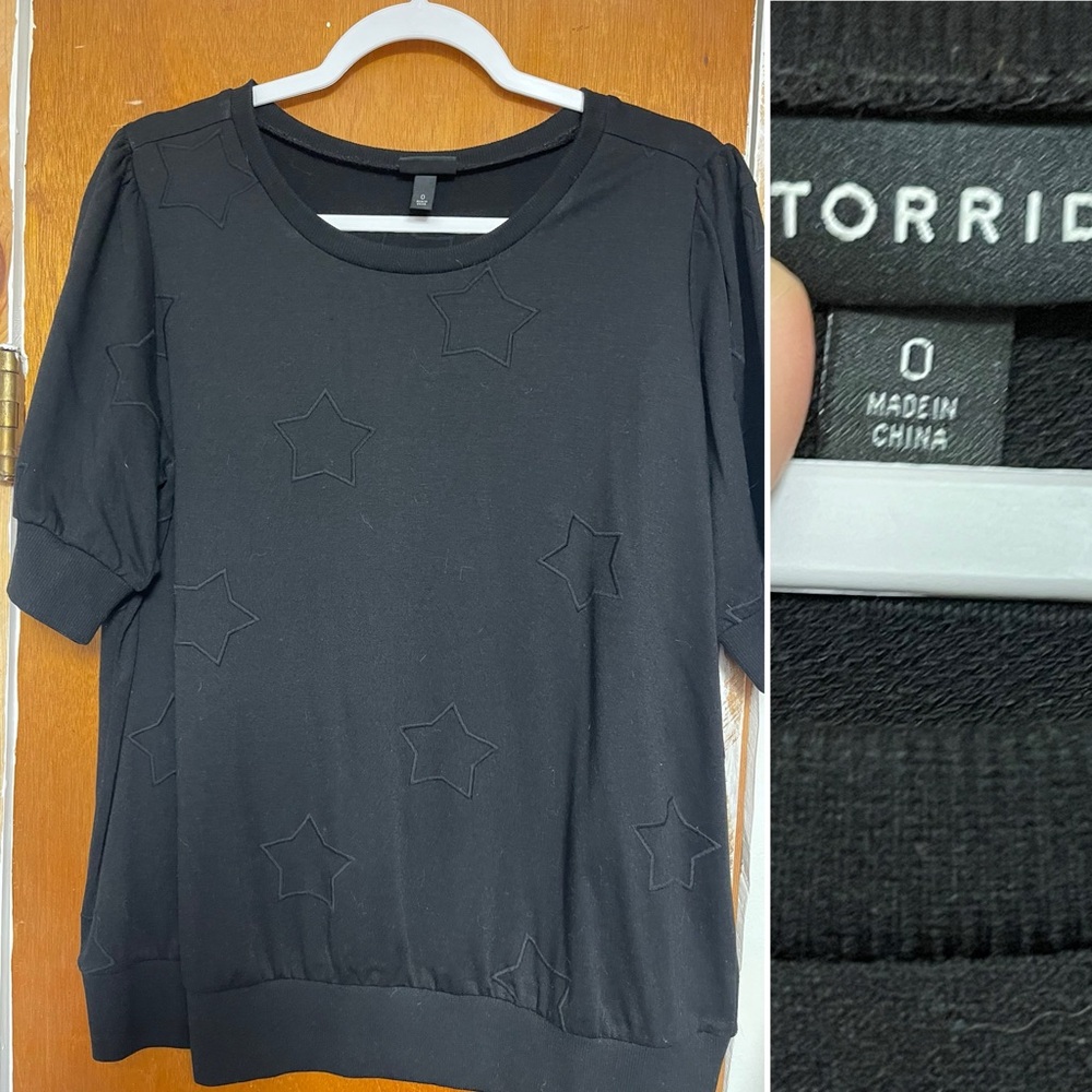 Torrid black star short sleeve top